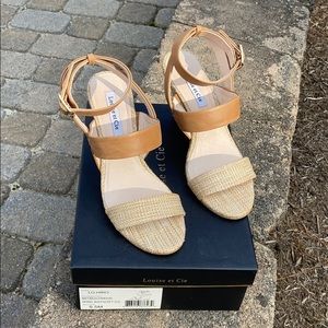 Louise et Cie sprkl raffia wedge - nude - 8.5